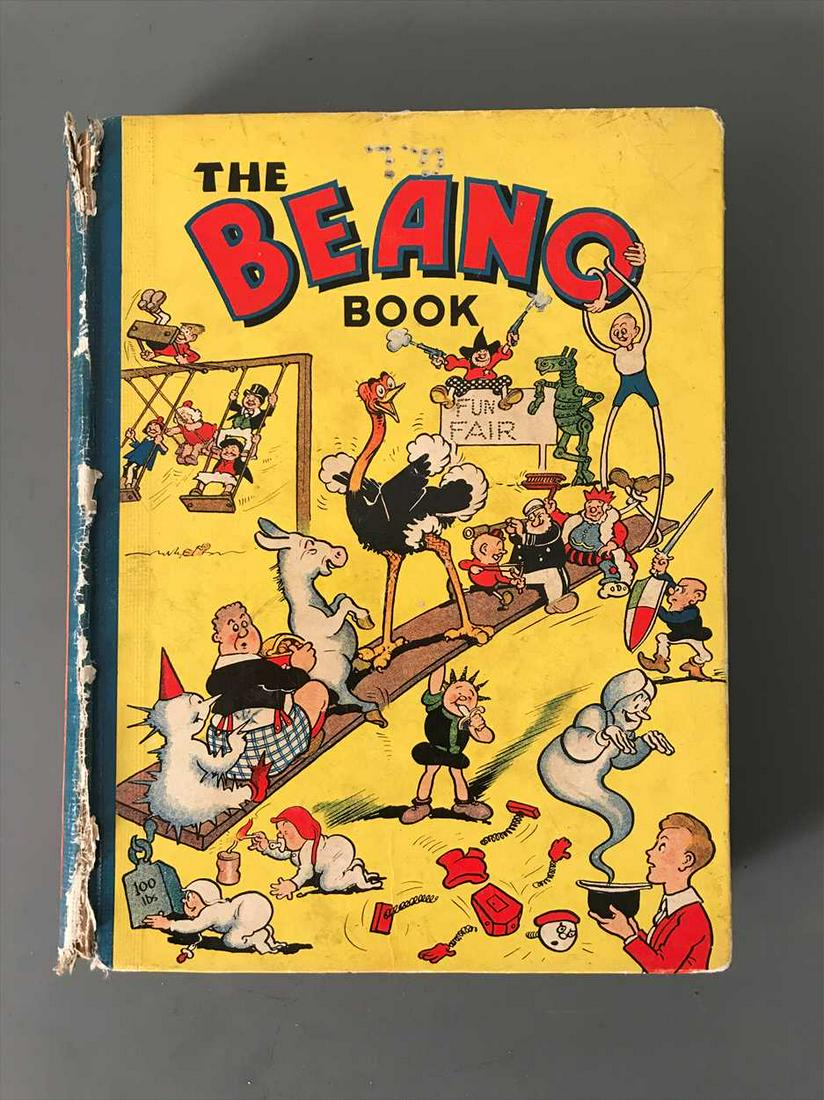 BEANO BOOK, The[No.1]: D.C. Thomson, [1940]. 4to, 128pp., original pictorial boards and spine, some uniform age browning to contents, occasional finger soil marks, one ownership name to first leaf box, joints chipped and sp