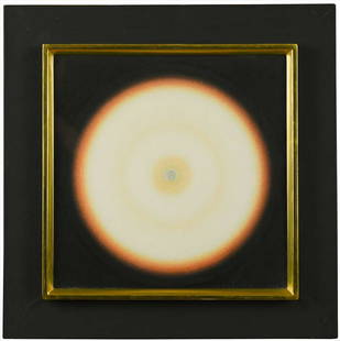 § Peter Sedgley (British 1930-): Untitled signed and dated 'Peter Sedgley 1967' (lower right) acrylic on paper (Dimensions: 26 x 26cm)(26 x 26cm)Footnote: Provenance Sale; Bonhams, Knightsbridge, July 2009, lot 219