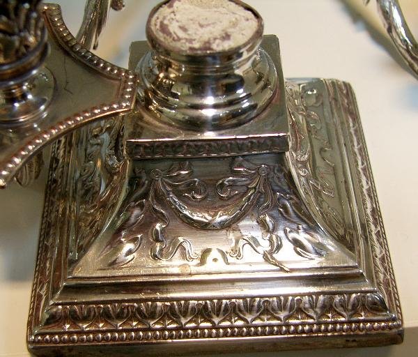 A PAIR OF VICTORIAN ELECTROPLATE FIVE LIGHT CANDEL - 2