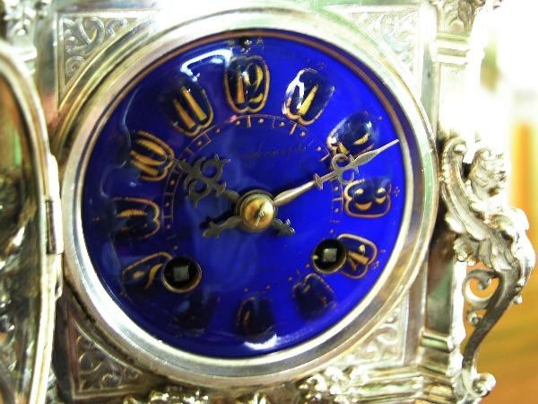 FRENCH ELECTROPLATE MANTEL CLOCK - 3