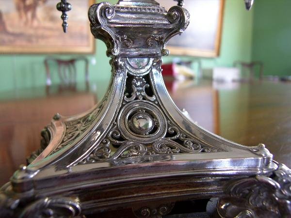 FRENCH ELECTROPLATE MANTEL CLOCK - 7