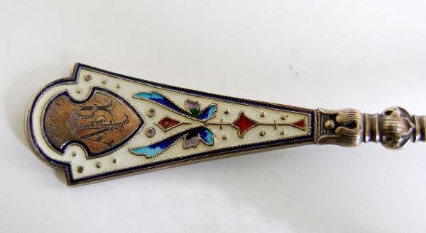 A PAIR OF ENAMELLED SILVER SPOONS, SCANDINAVIAN - 2
