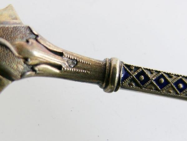A PAIR OF ENAMELLED SILVER SPOONS, SCANDINAVIAN - 3