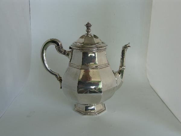 A THREE PIECE GERMAN SILVER TEASET - 4