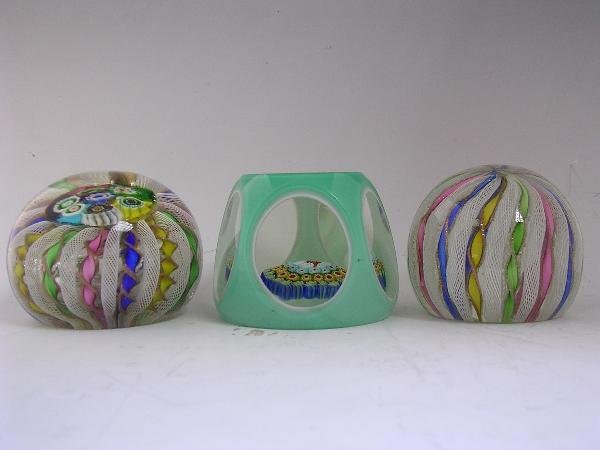 THREE MURANO GLASS PAPERWEIGHTS - 2