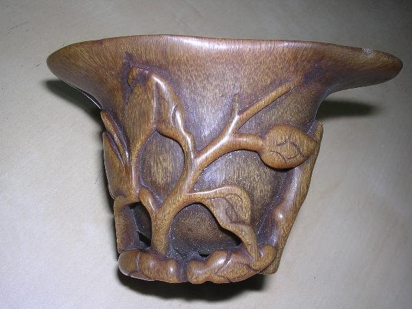 A HORN LIBATION CUP - 3