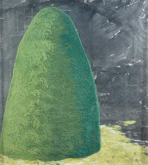 IVOR ABRAHAMS (BRITISH, B.1935): Ivor Abrahams (British, b.1935) Drawing for Suburban Shrub collage and mixed media 66 x 58cm Provenance: Galleria D'Arte Del Cavallino, Venice