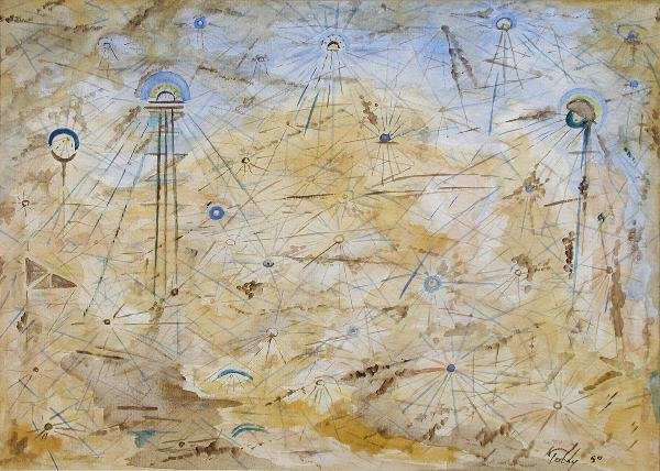 MARK TOBEY (AMERICAN, 1890-1976) COMPOSITION IN