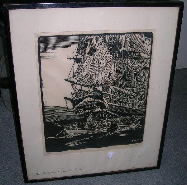 L L Balcom,The Penguin,signed lower right