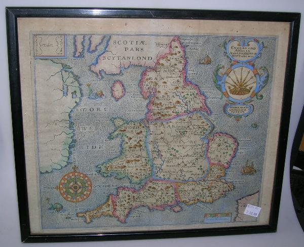 FOUR ENGRAVED MAPS ENGLALOND ANGLIA ANGLOSAXONUM H - 4