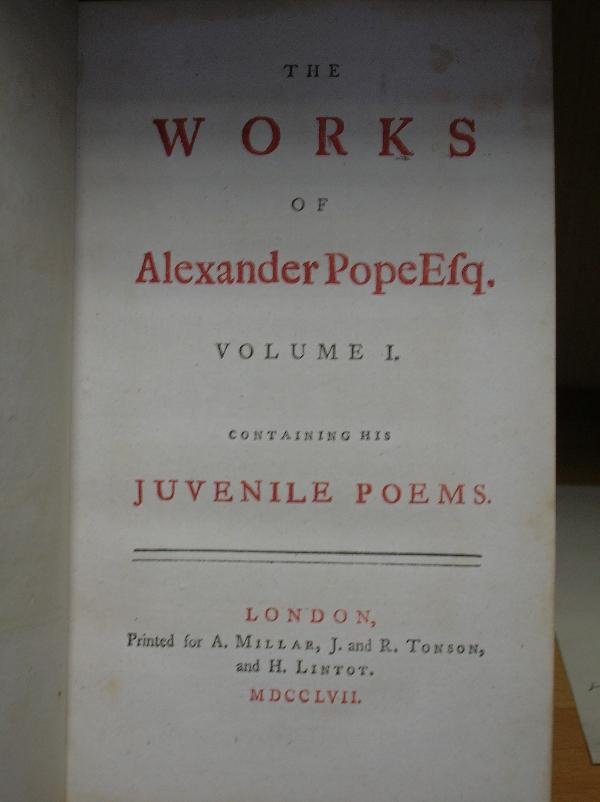 POPE (ALEXANDER) THE WORKS, 9 VOLUMES, - 3
