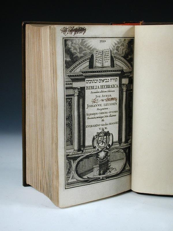 HEBREW BIBLE. ATHIAE (JOS) AND LEUSDEN (JOHANNE) B
