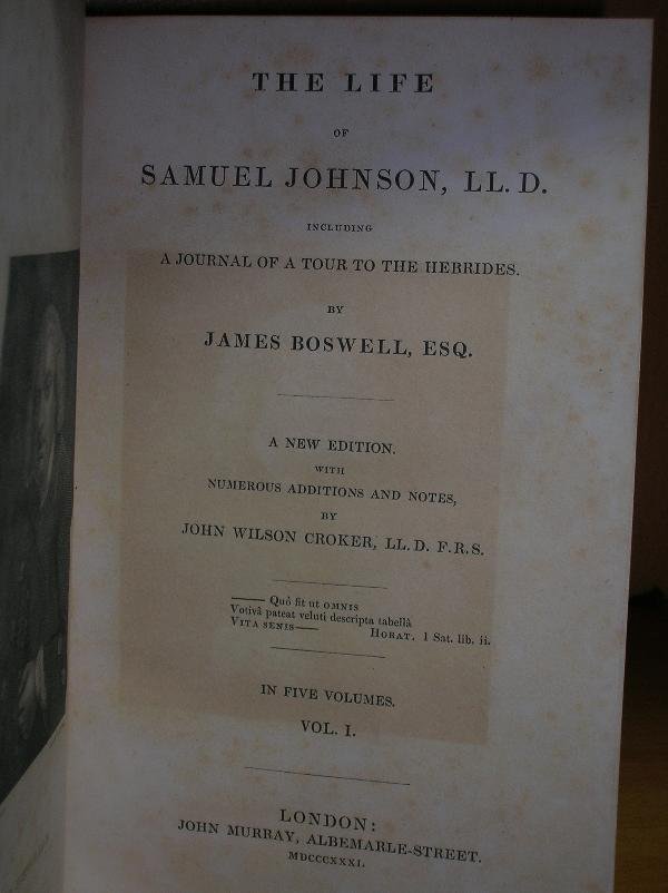 BOSWELL (JAMES) THE LIFE OF SAMUEL JOHNSON INCLUDI - 3