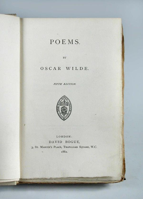 WILDE (OSCAR) POEMS, FIFTH EDITION, LONDON: DAVID