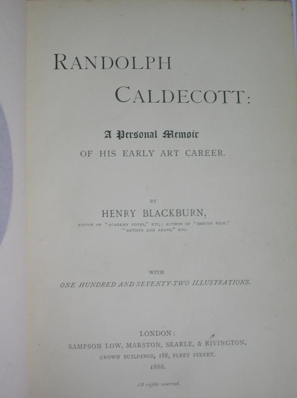 BLACKBURN (HENRY) RANDOLPH CALDECOTT: A PERSONAL M - 3