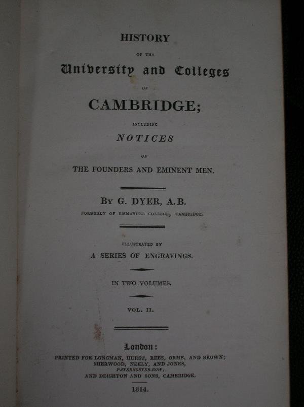 DYER (GEORGE) HISTORY OF THE UNIVERSITY AND - 5