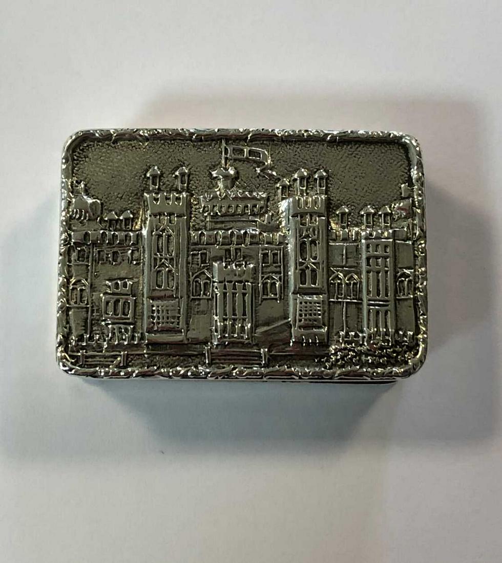 A 20th century silver 'Castle Top' snuff box, (1 of 5)