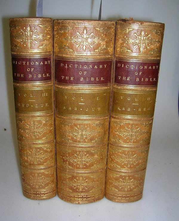 SMITH (WILLIAM) EDITOR A DICTIONARY OF THE BIBLE,: SMITH (William) Editor A Dictionary of the Bible, in 3 volumes, London: John Murray et al 1863, 4to, engraved vignette titles, marbled edges, full polished calf gilt by Hayday (vol 2 with nicked head