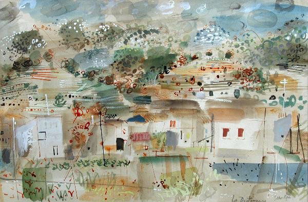 JOHN PIPER, OM, CH (BRITISH, 1903-1992): John Piper, OM, CH (British, 1903-1992) La Destrousse signed lower right "John Piper" watercolour 34 x 52cm