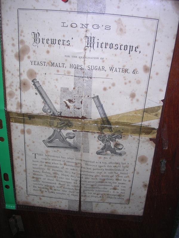 LONG BRASS BREWERS MICROSCOPE BOXED AND - 2