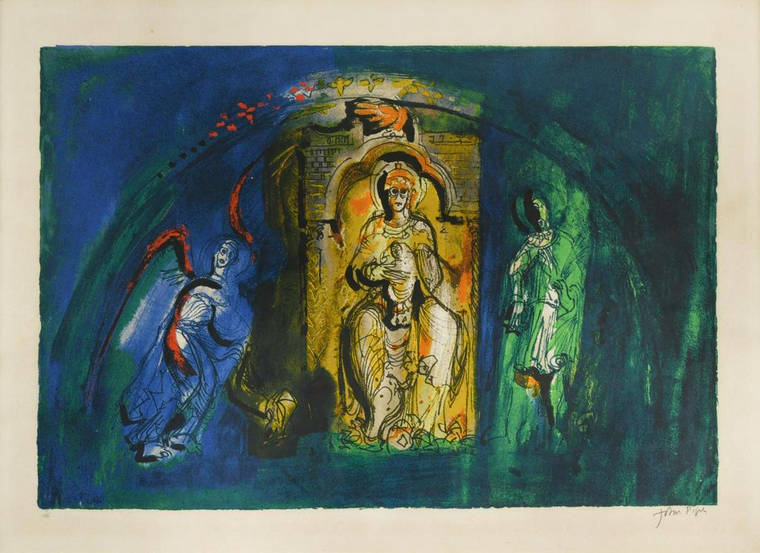 § John Piper OM, CH (British 1903-1992): Donzy-le-Pre signed 'John Piper' (lower right); numbered 7/100 screenprint 54 x 74cm