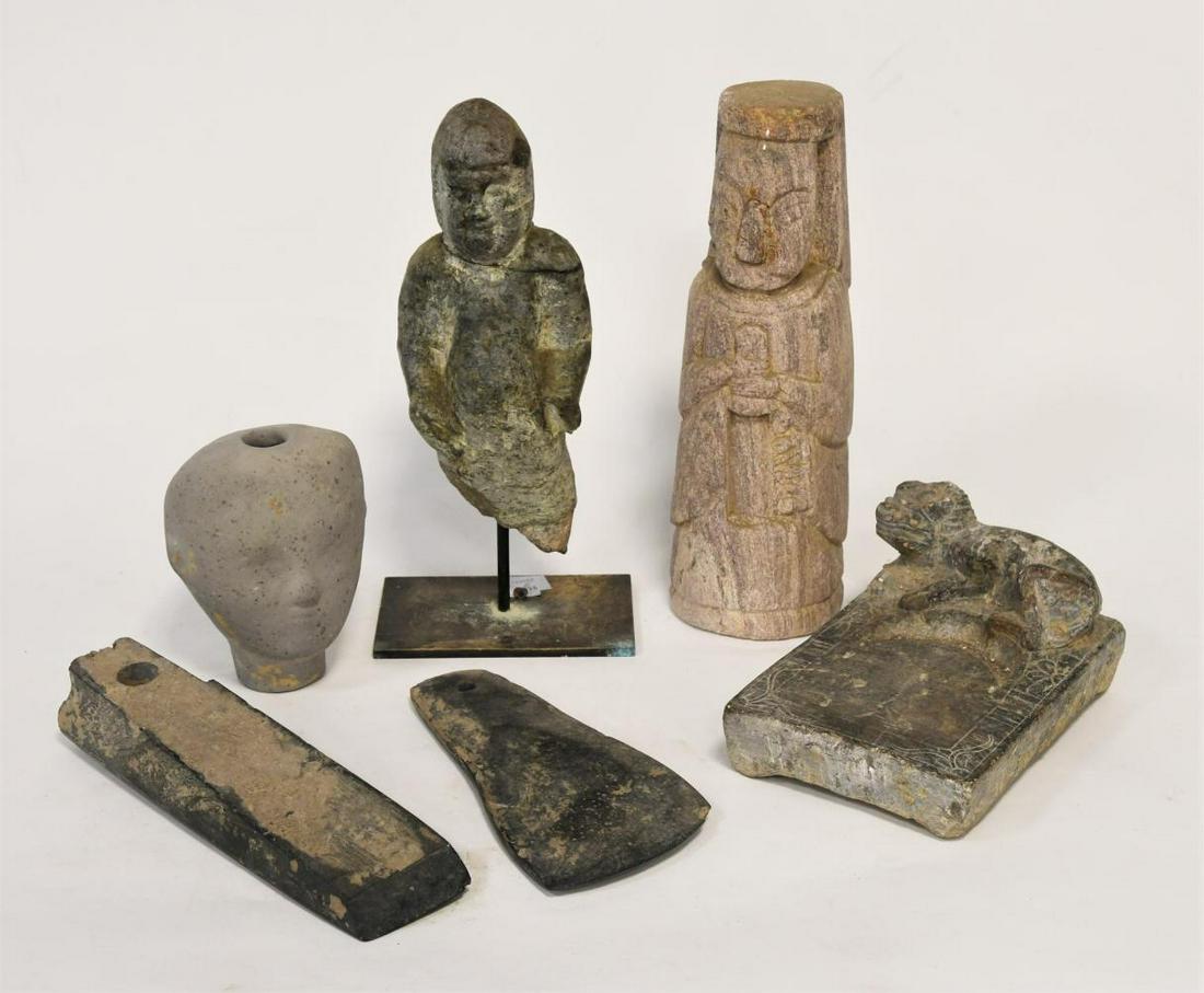 Five Chinese miscellaneous stone items, (1 of 15)