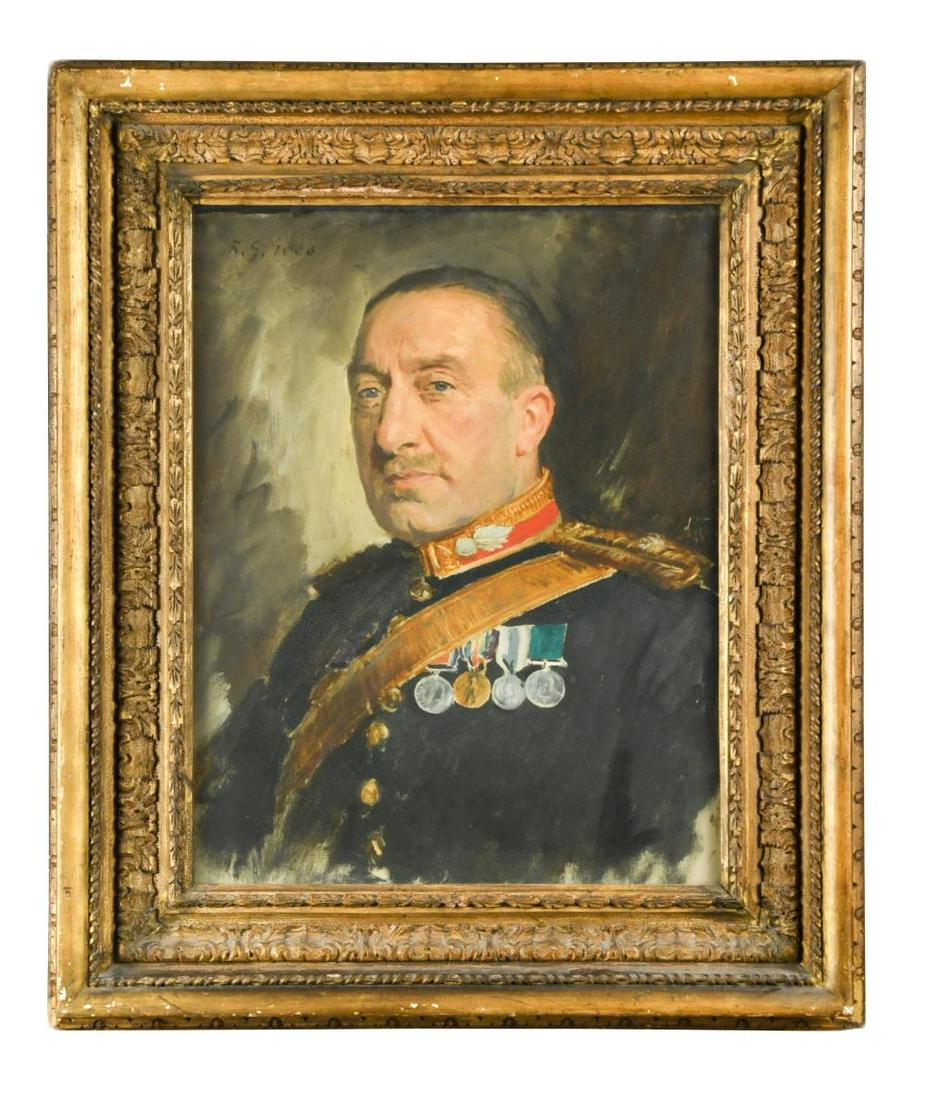 Reginald Granville Eves, RA, RP (British, 1876-1941): Reginald Granville Eves, RA, RP (British, 1876-1941) Portrait of Major William Frederick Dick (1871-1938) signed 'R G Eves' (upper left) oil on canvas 57 x 44.5cm together with a charcoal preparatory