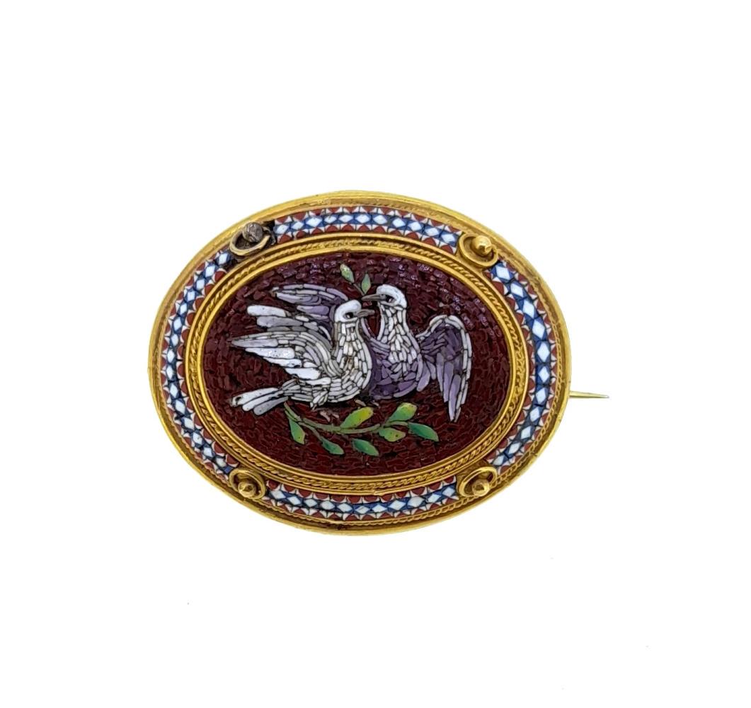 A Victorian micro mosaic brooch, (1 of 2)