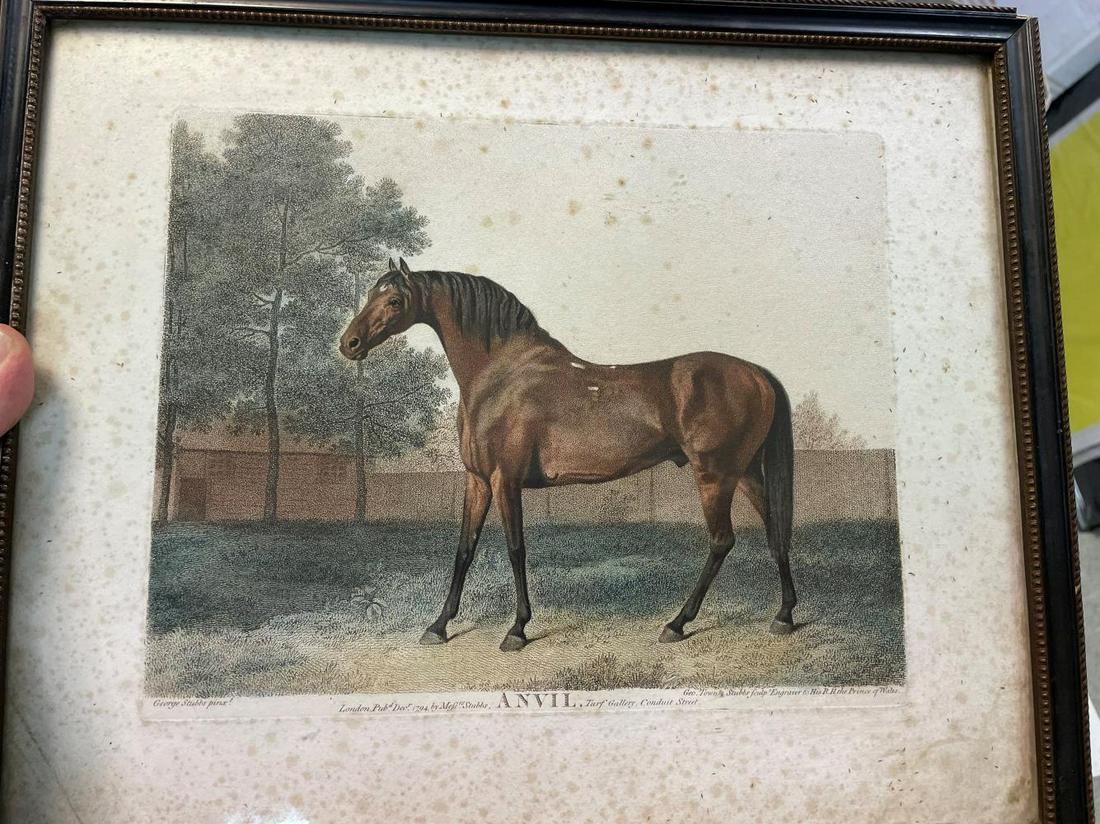 George Townley Stubbs (1756-1815) after George Stubbs Anvil, stipple engraving printed in colour,: George Townley Stubbs (1756-1815) after George Stubbs Anvil, stipple engraving printed in colour, second state of three, published by Messers Stubbs, Turf Gallery, London, 1794 27.5 x 33.5cm (visible;