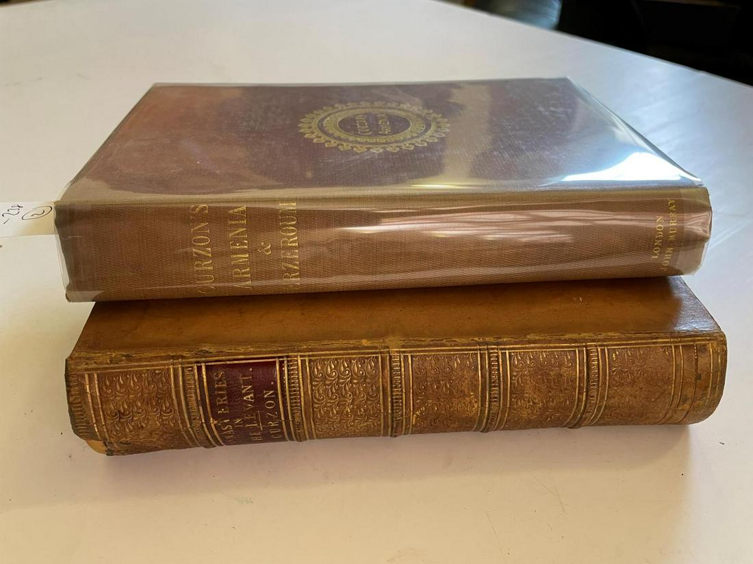 CURZON (Hon. Robert) Armenia: A Year at Erzeroom, and on the Frontiers of Russia, Turkey, and: CURZON (Hon. Robert) Armenia: A Year at Erzeroom, and on the Frontiers of Russia, Turkey, and Persia. John Murray 1854, 8vo, engraved frontispiece, title vignette, 4 plates and map, slight spotting to