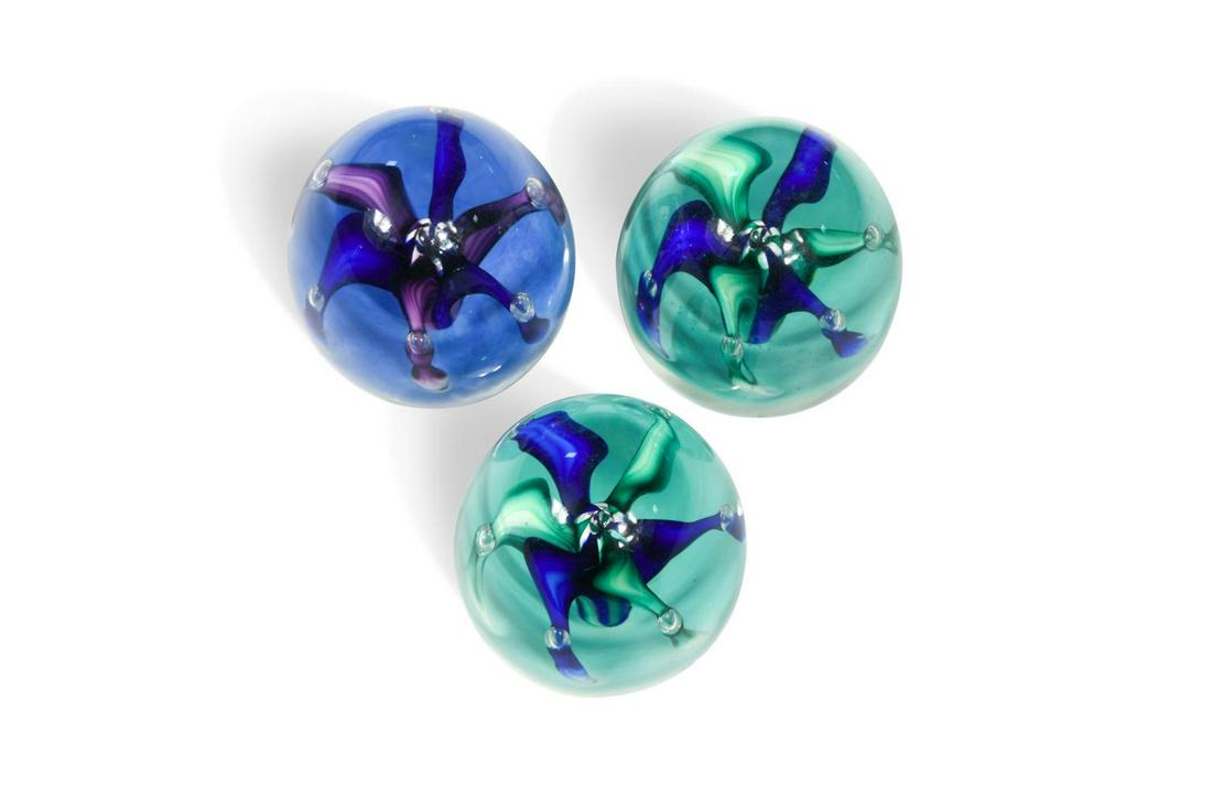 Three Paul Ysart Harland Fountain paperweights, (1 of 13)