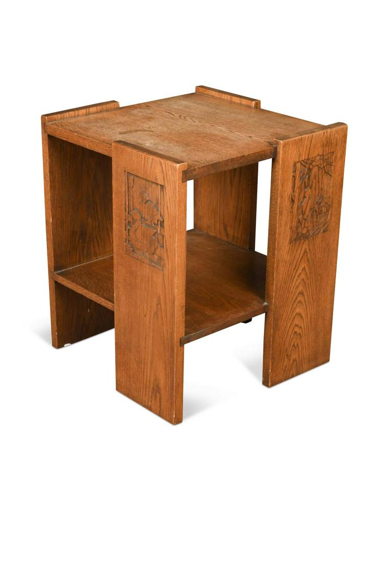 An Art Deco two-tier oak occasional table, (1 of 1)