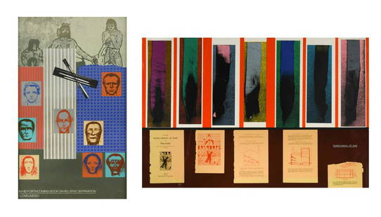 Ronald Brooks Kitaj RA (1932-2007): Ronald Brooks Kitaj RA (1932-2007) In his forthcoming book on relative deprivation (loneliness) signed 'Kitaj' (lower right); numbered 67/70 screenprint 83 x 49cm; and Safeguarding of Life signed 'Kit