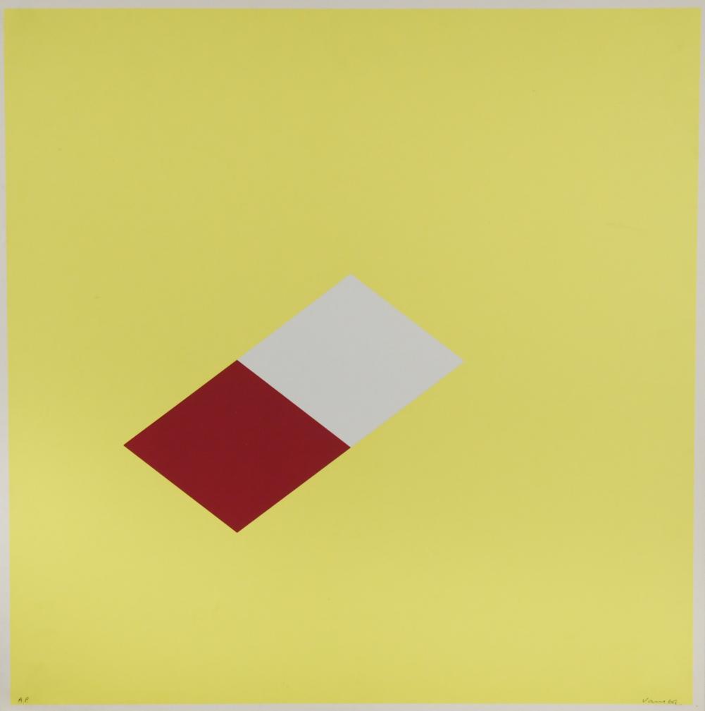§ Marc Vaux (1932-): § Marc Vaux (1932-) Untitled (yellow) signed and dated 'Vaux 69' (lower right); A/P screenprint, unframed 59.5 x 59.5cm