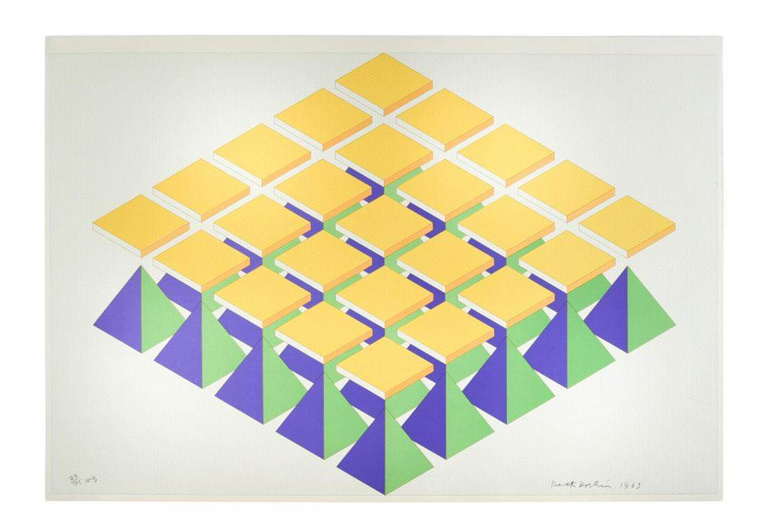 § Derek Boshier (1937-): § Derek Boshier (1937-) The complete suite of lithographs from his untitled portfolio, 1969 each signed and dated 'Derek Boshier 1969' (lower right); numbered 23/75 contained within original pers