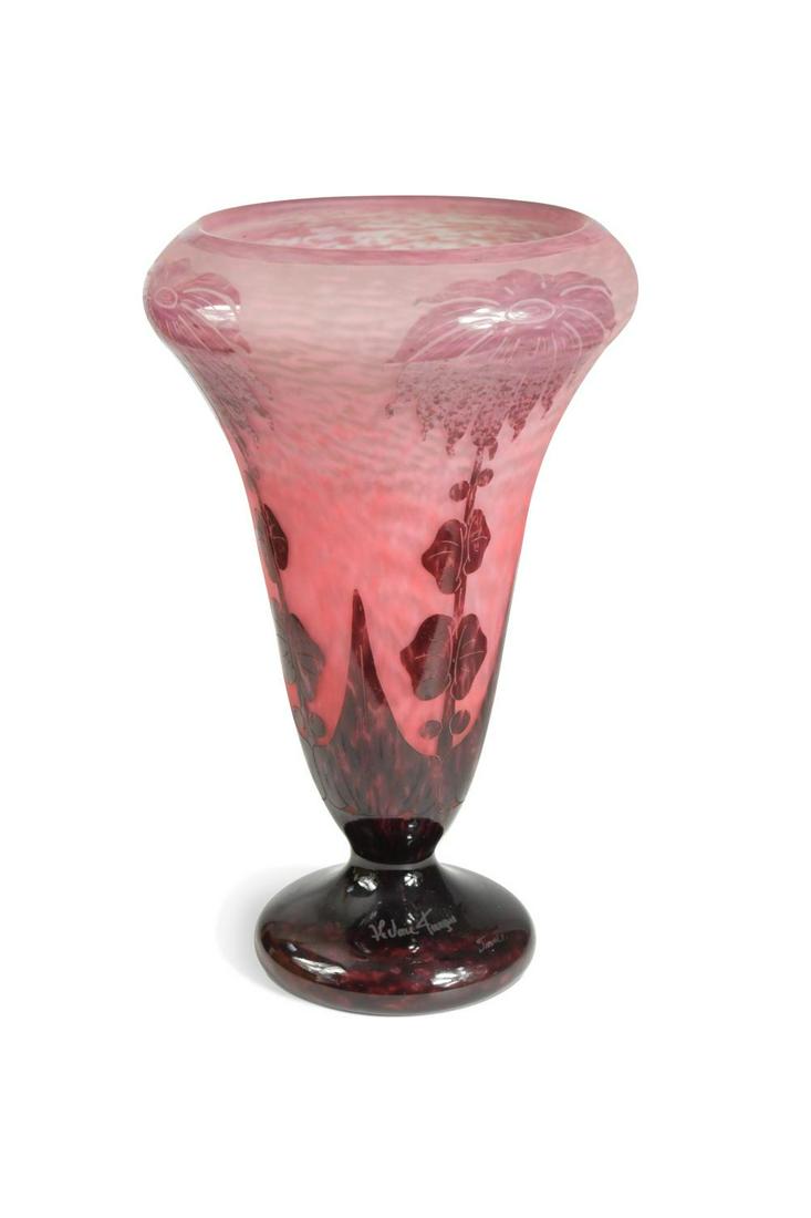 Charles Schneider for Le Verre Francais, a large Décor Dahlias pattern vase, circa 1920, (1 of 11)