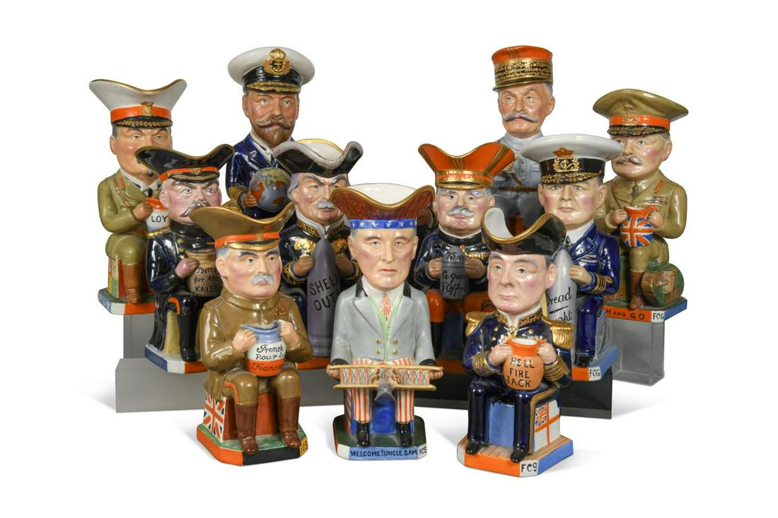 The full set of eleven Wilkinson character jugs, designed by Sir Francis Carruthers Gould, (1 of 20)