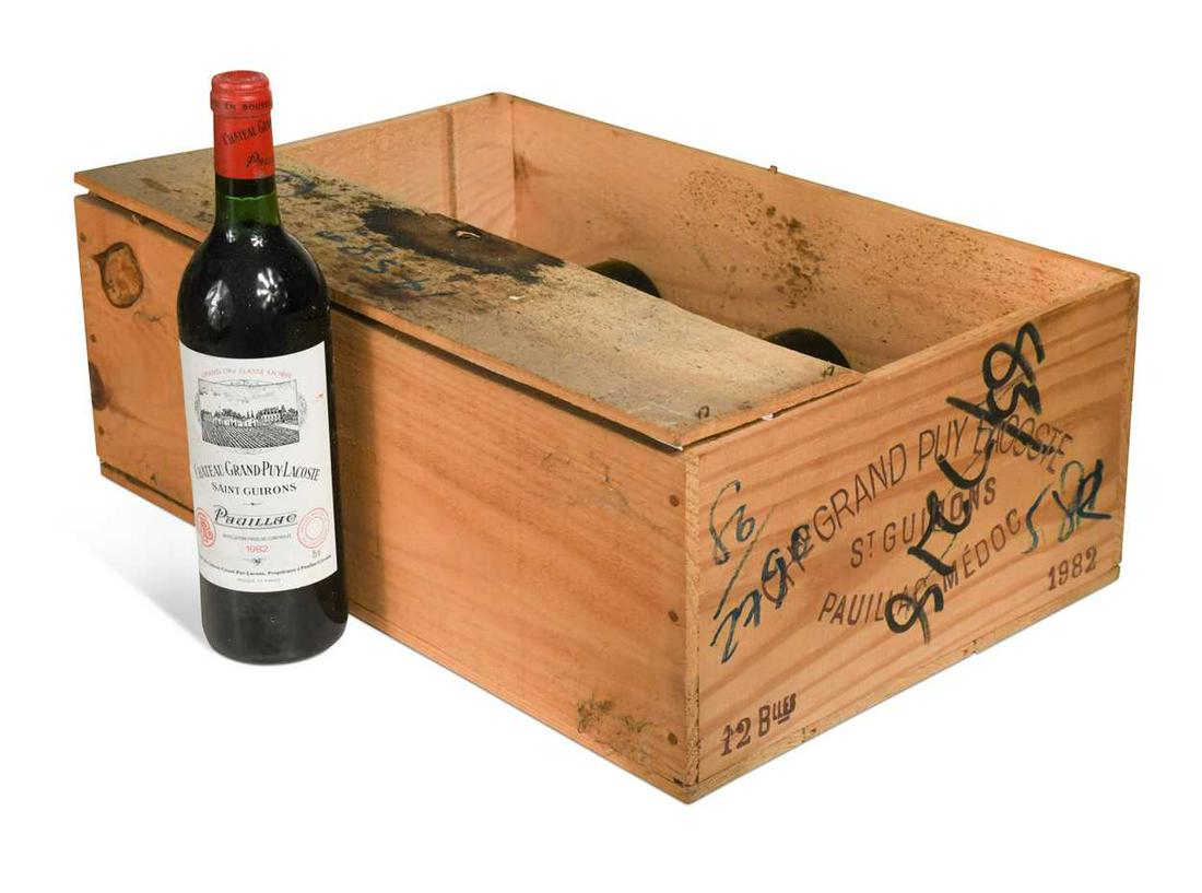 Chateau Grand-Puy-Lacoste, Pauillac 5eme Cru 1982,: Chateau Grand-Puy-Lacoste, Pauillac 5eme Cru 1982, 6 bottles in opened owc