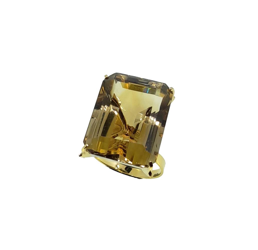 A citrine dress ring, claw set octagonal faceted citrine, approximately 12.75 x 17.2mm, estimated (1 of 4)
