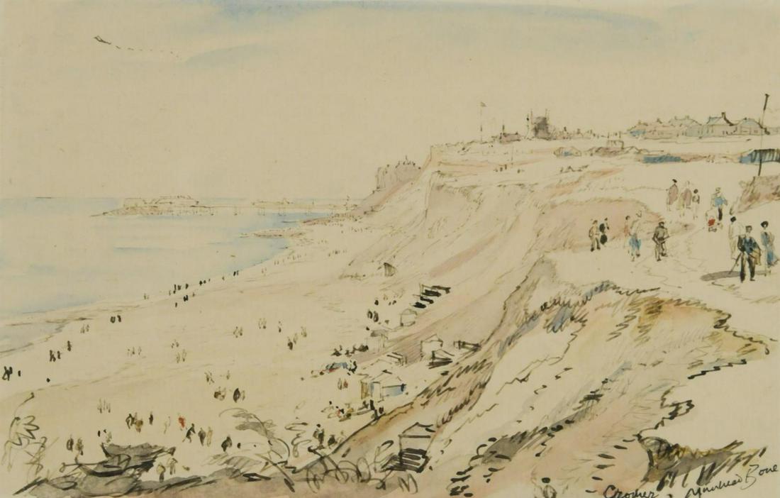 Muirhead Bone (1876-1953): Muirhead Bone (1876-1953) Cromer signed 'Muirhead Bone' (lower right) watercolour 11.5 x 28cm Provenance: With The Fine Art Society Ltd., London