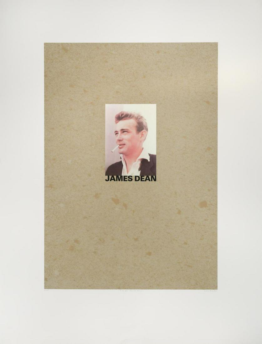 § Sir Peter Blake CBE, RDI, RA (1932-): § Sir Peter Blake CBE, RDI, RA (1932-) J is for James Dean signed 'Peter Blake' (lower right); numbered 61/95 silkscreen, unframed 102.5 x 77.5cm
