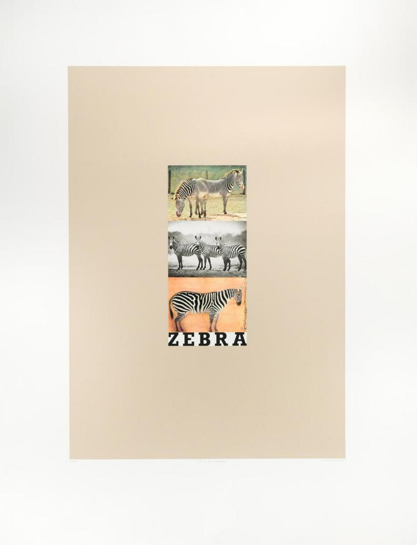 § Sir Peter Blake CBE, RDI, RA (1932-): § Sir Peter Blake CBE, RDI, RA (1932-) Z is for Zebra signed 'Peter Blake' (lower right); numbered 21/95 silkscreen, unframed 102.5 x 77.5cm
