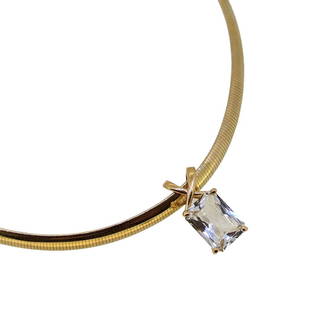 A white topaz pendant and chain,: A white topaz pendant and chain, octagonal white topaz, approximately 16 x 11.9mm, estimated approximate weight 13.00ct, crossover bale, hallmarked Birmingham, 14ct gold, weight 6g, suspended from an