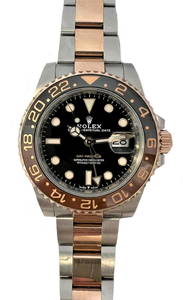 Rolex - A steel and 'Everose' 'Oyster Perpetual Date GMT Master II' wristwatch,