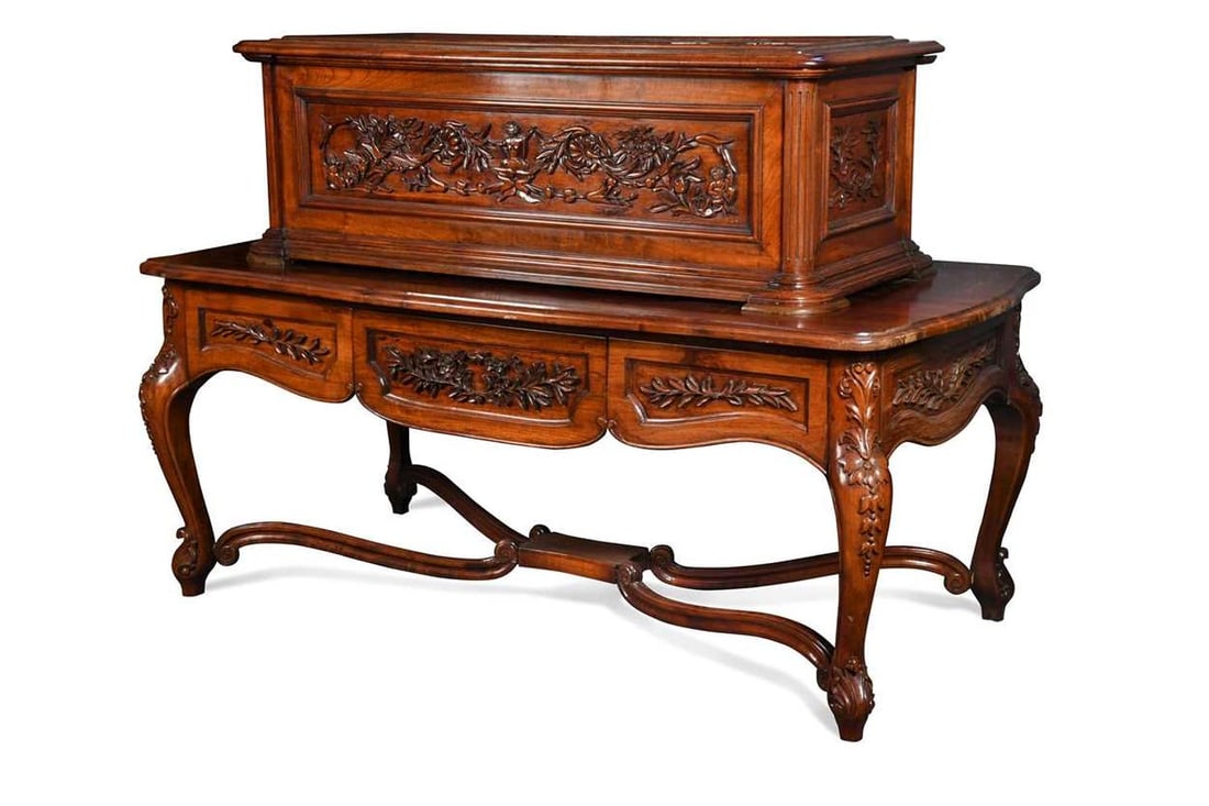 A fine and large cylinder musical box attributed to Nicole Freres, Swiss, late 19th century, (1 of 7)