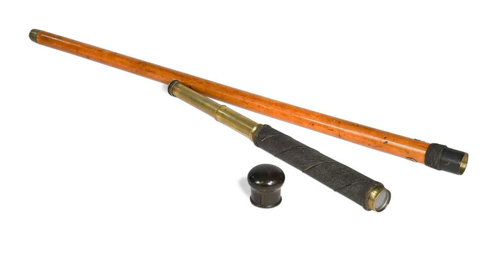 An unusual 19th century malacca walking cane, (1 of 7)