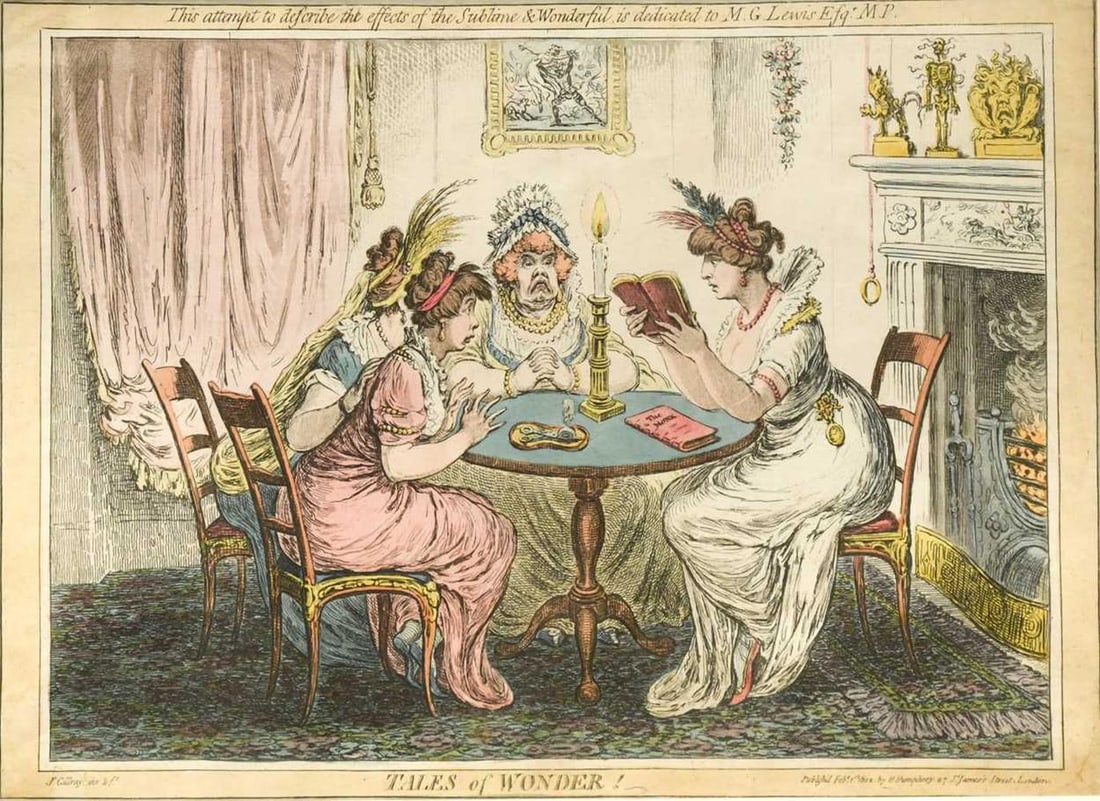 James Gillray: James Gillray Tales of Wonder! hand coloured etching publ. by Hannah Humphrey 1802, 25.5 x 35cm