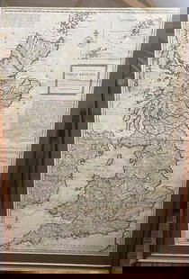 Herman Moll: Herman Moll A New Map of Great Britain, engraving with outline colour, 1717 or later, 102 x 62cm (visible)