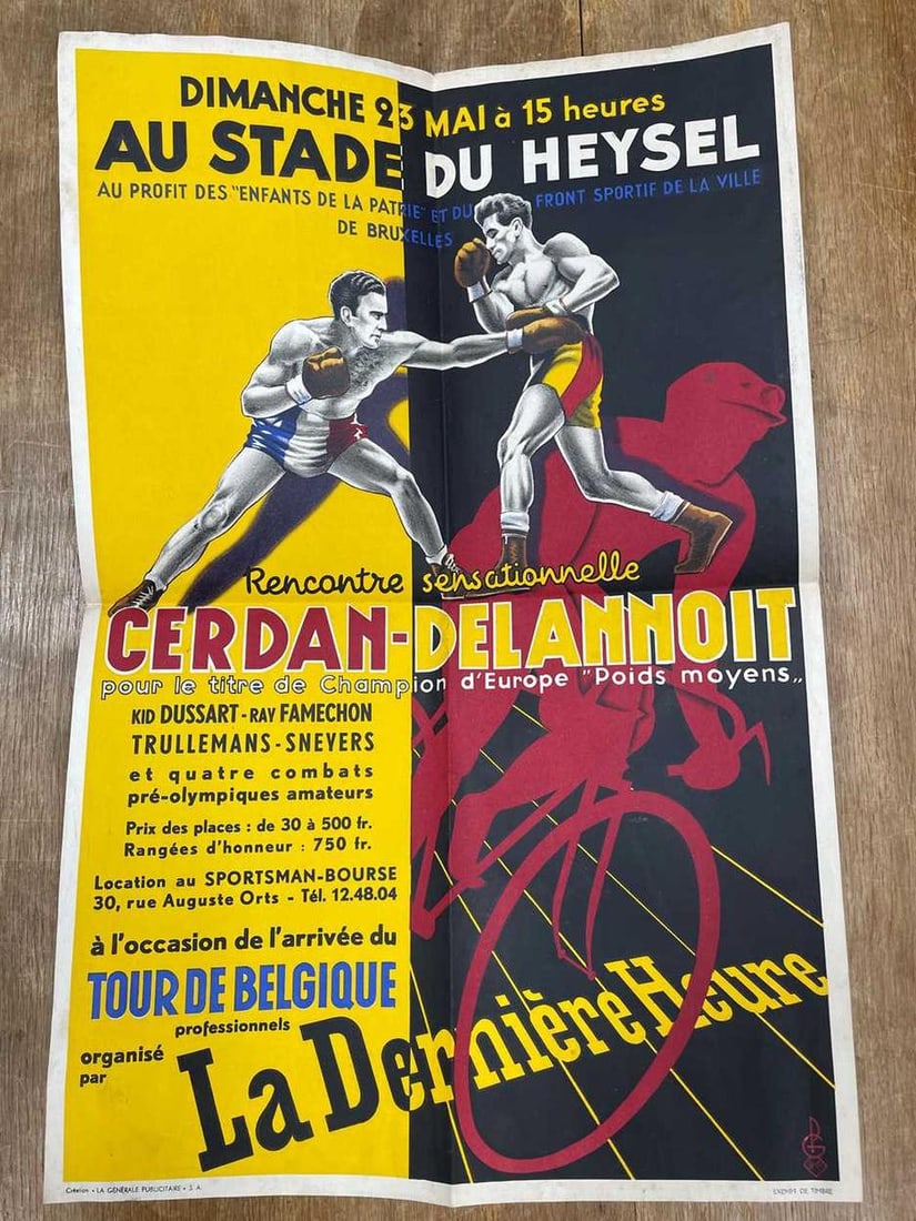 Boxing poster, Belgium 1948 (1 of 1)