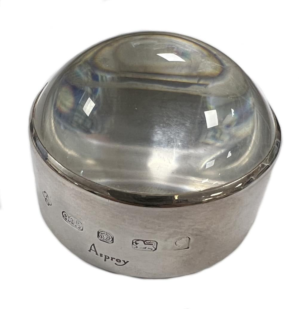 An Elizabeth II silver table magnifying glass, mark of Asprey & Co., Sheffield, minimum marks, circa (1 of 3)